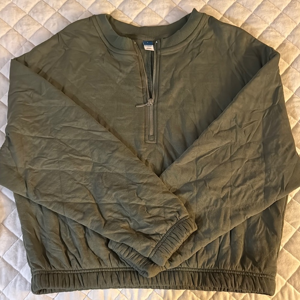 Old Navy Women’s Quilted Green Half-Zip Top/Jacket
